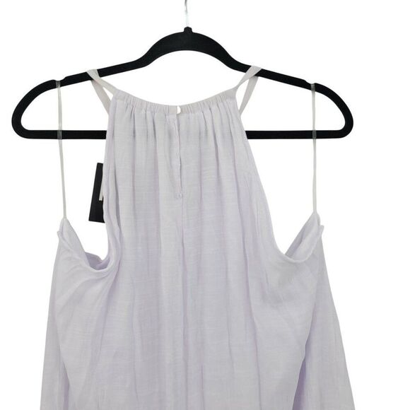 Womens White Gauze Halter Maxi Dress Plus Sz 2X Lightweight Ruffled Summer Boho - Picture 8 of 10